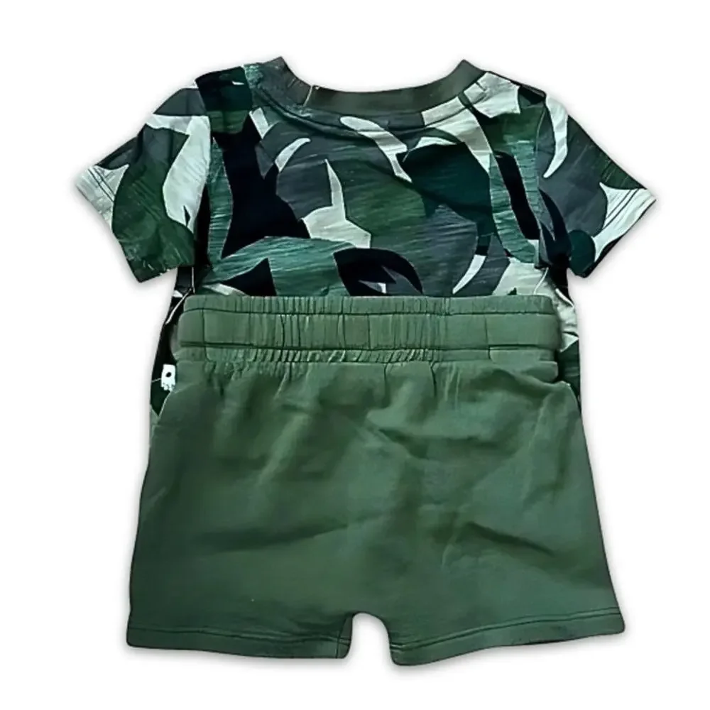 Tucker + Tate Shorts Set Tropical Floral Print Short Sleeve Green Kid's 3M NWOT